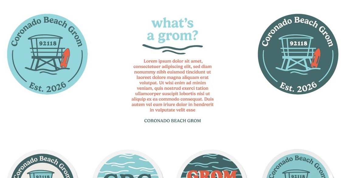 Coronado Grom Club sticker set